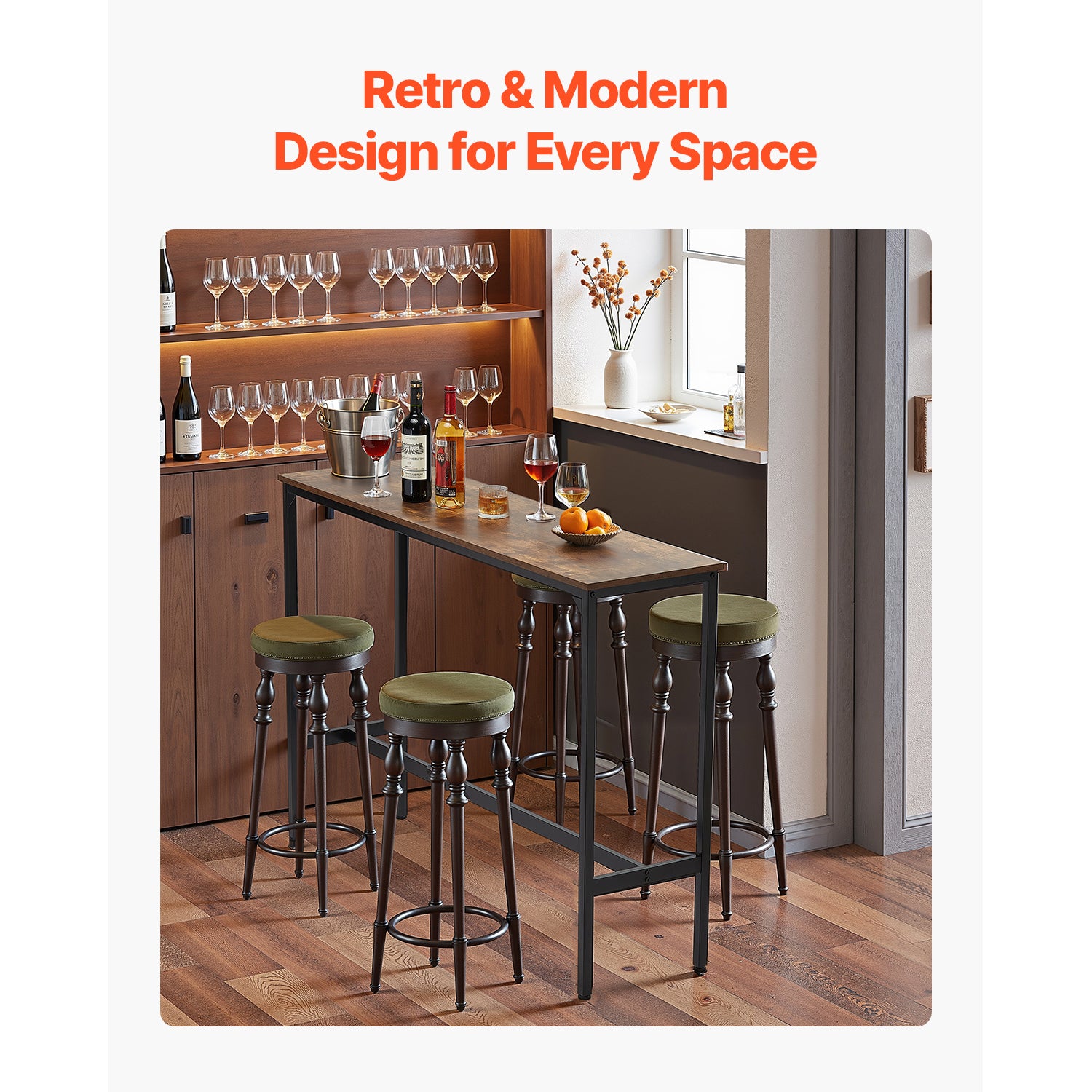 Bar Table Height Pub Table Cocktail Coffee Counter Kitchen Dining 55x15x39 in