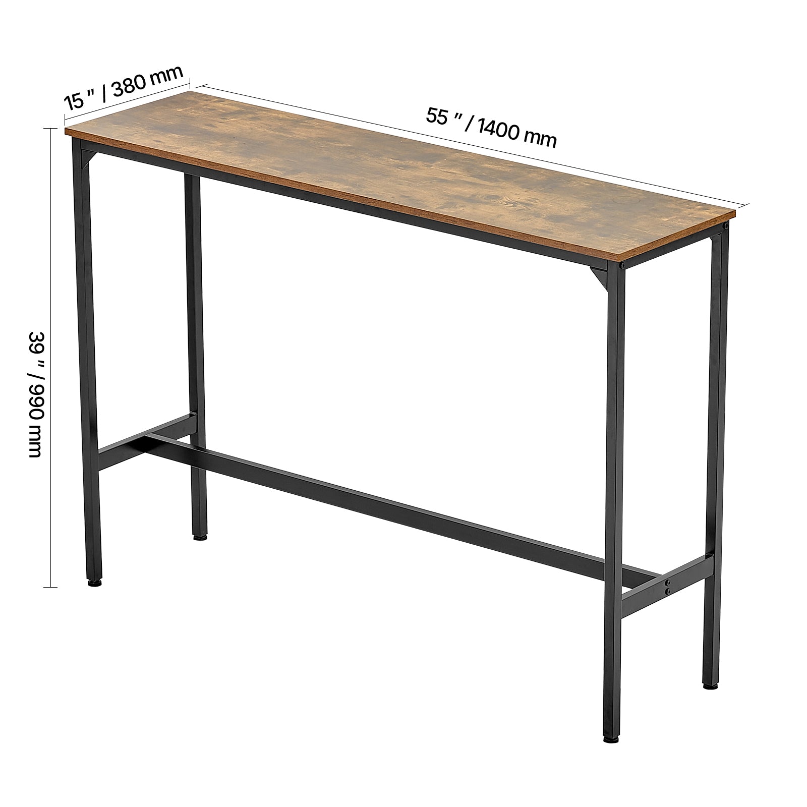 Bar Table Height Pub Table Cocktail Coffee Counter Kitchen Dining 55x15x39 in