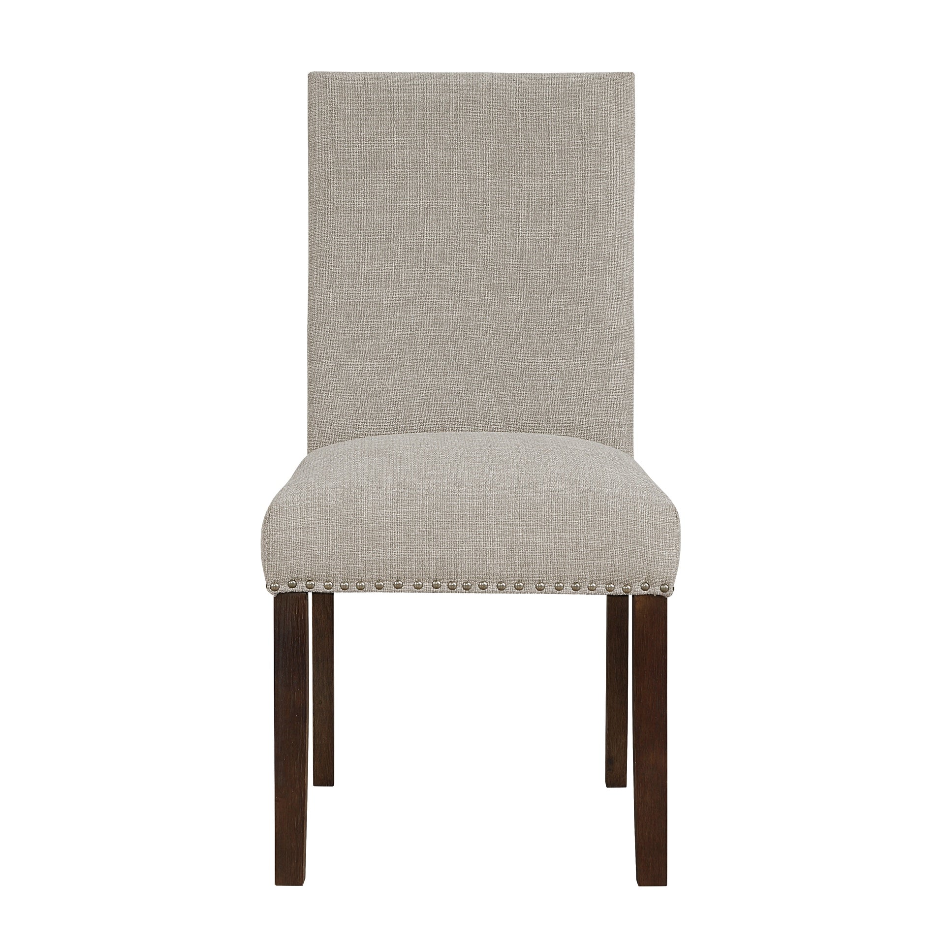 Classic 5pc Dining Set Dark Brown Finish Table and 4x Side Chairs Comfort Upholstery Taupe Dining Kitchen Furniture