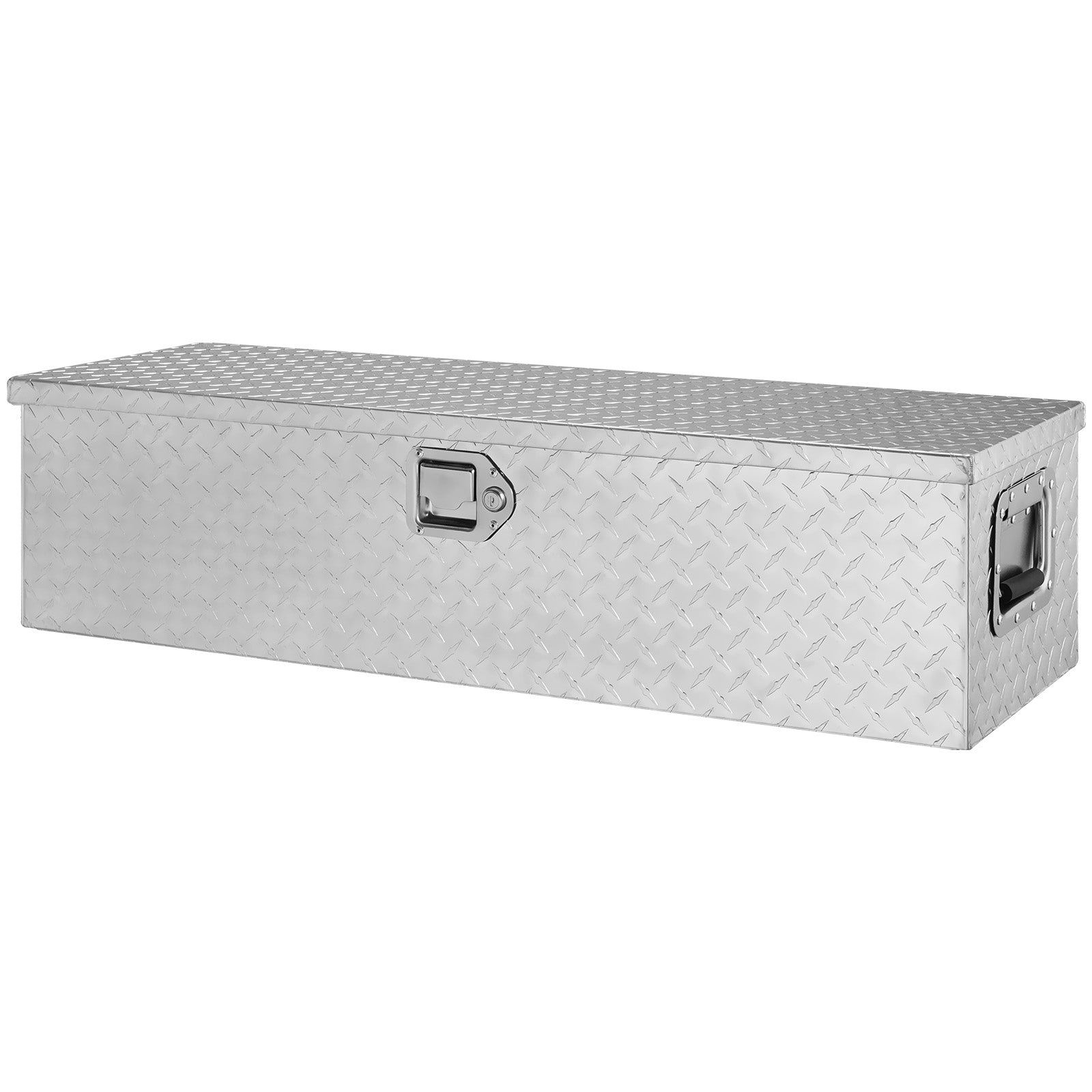 Heavy Duty Aluminum Truck Bed Tool Box, Diamond Plate Tool Box with Side Handle and Lock Keys, Storage Tool Box Chest Box Organizer for Pickup, Truck Bed, RV, Trailer, 39"x13"x10", Silver
