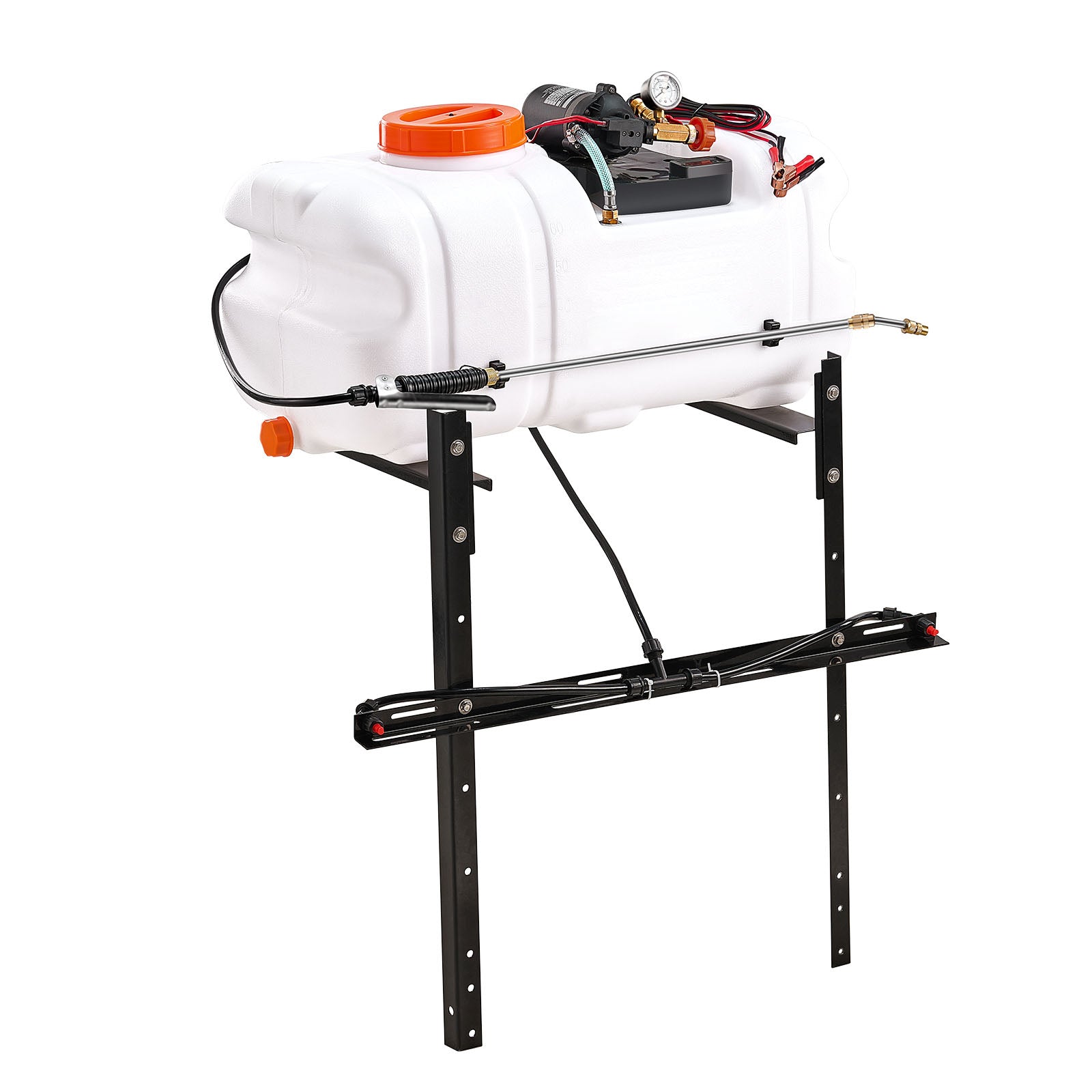 ATV Spot Sprayer, 15.9 Gal/60 L ATV/UTV Broadcast Sprayer with A Nozzle Boom, 12 V Pump Weed Sprayer with Water Tank, 1.9 GPM Flow Rate, Adjustable 0-72 PSI, 20FT Hose, White