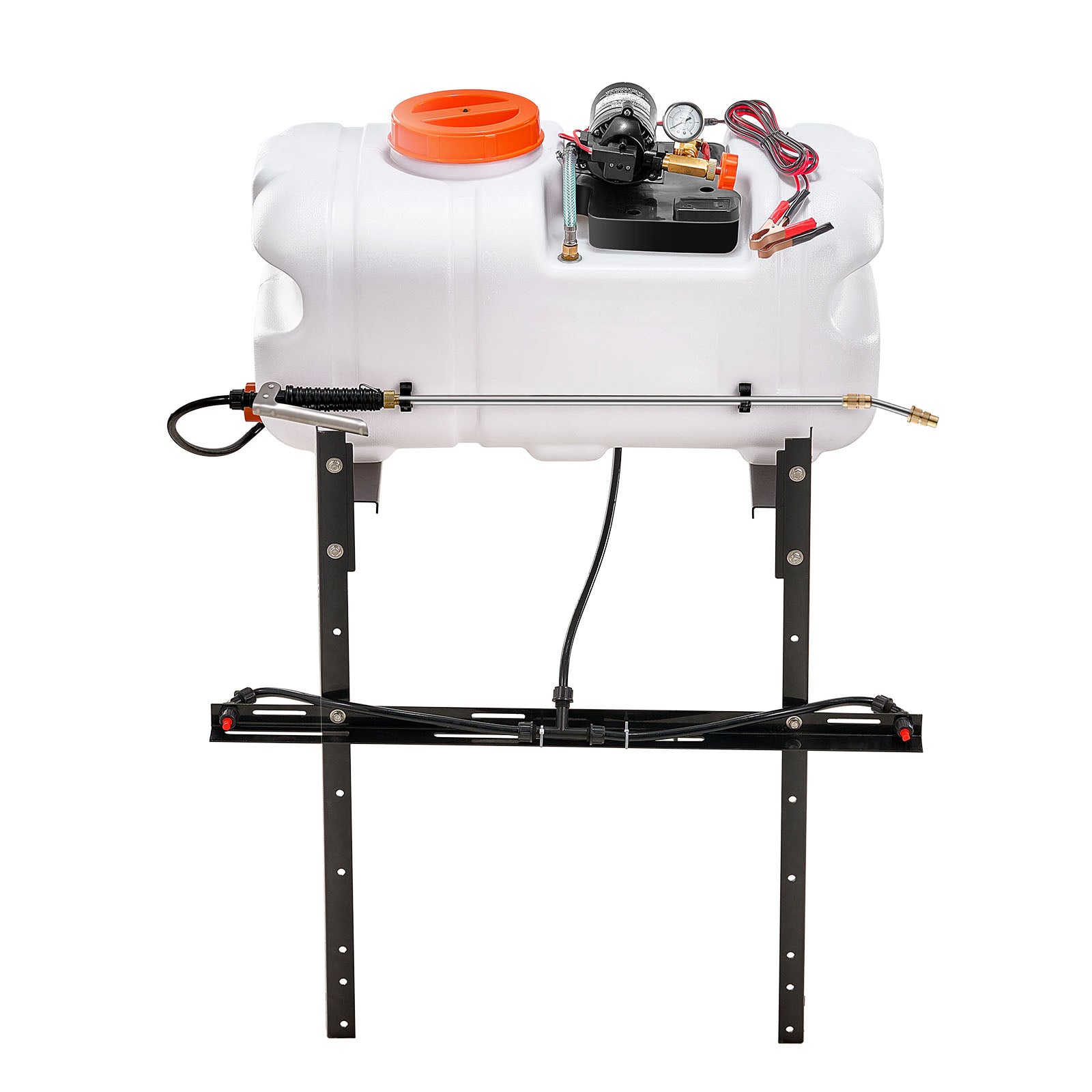 ATV Spot Sprayer, 15.9 Gal/60 L ATV/UTV Broadcast Sprayer with A Nozzle Boom, 12 V Pump Weed Sprayer with Water Tank, 1.9 GPM Flow Rate, Adjustable 0-72 PSI, 20FT Hose, White
