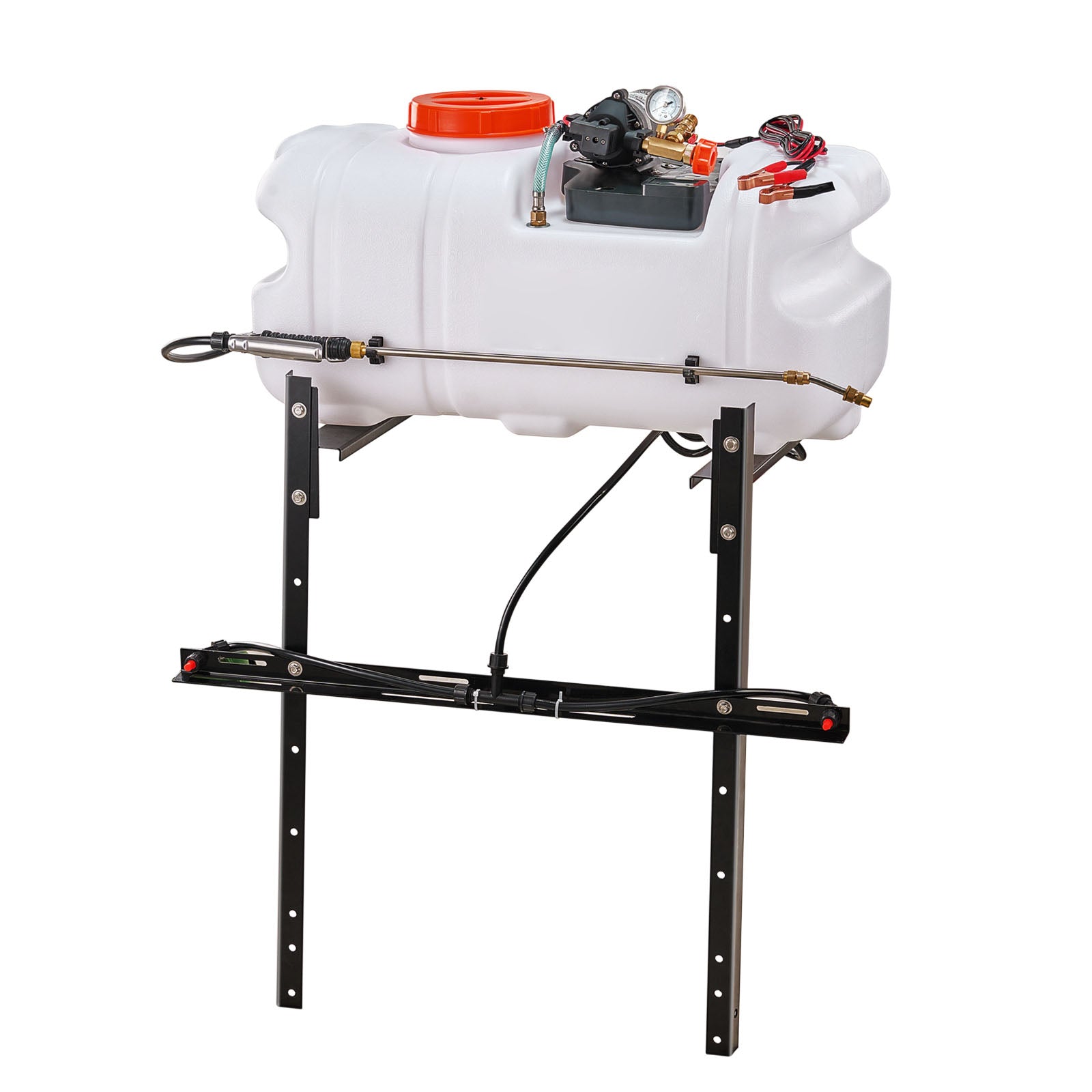 ATV Spot Sprayer, 15.9 Gal/60 L ATV/UTV Broadcast Sprayer with A Nozzle Boom, 12 V Pump Weed Sprayer with Water Tank, 1.9 GPM Flow Rate, Adjustable 0-72 PSI, 20FT Hose, White
