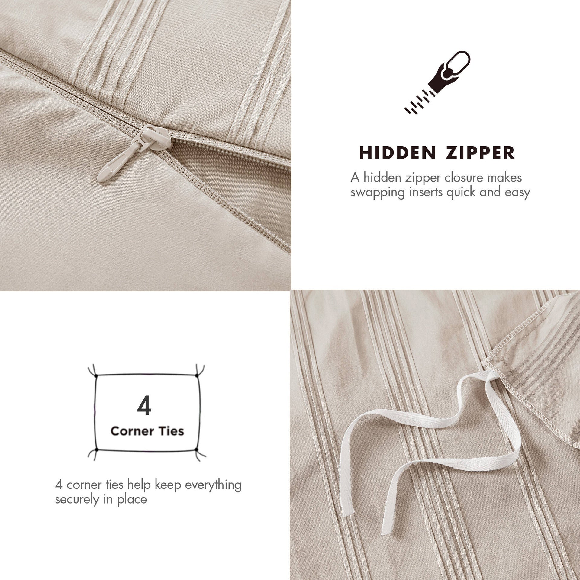 3-Piece Queen Woven Striped Duvet Set