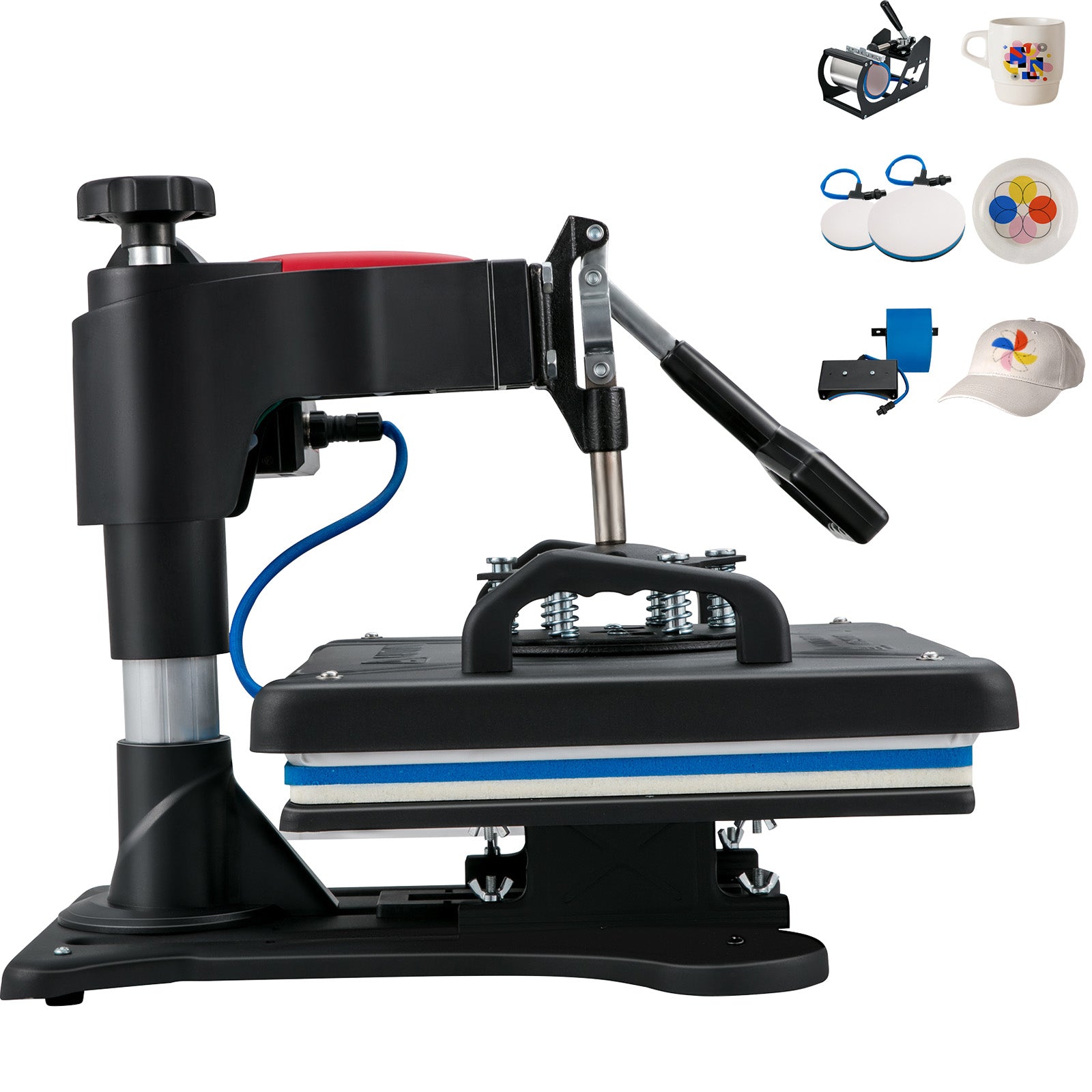 Heat Press, 5 in 1 Heat Press Machine Machine 12x15, Clamshell Sublimation Transfer Printer Fast Heat-up, Digital Precise Temperature Control, Vinyl Heat Press for T-Shirt Plate Mug Cup, 900W