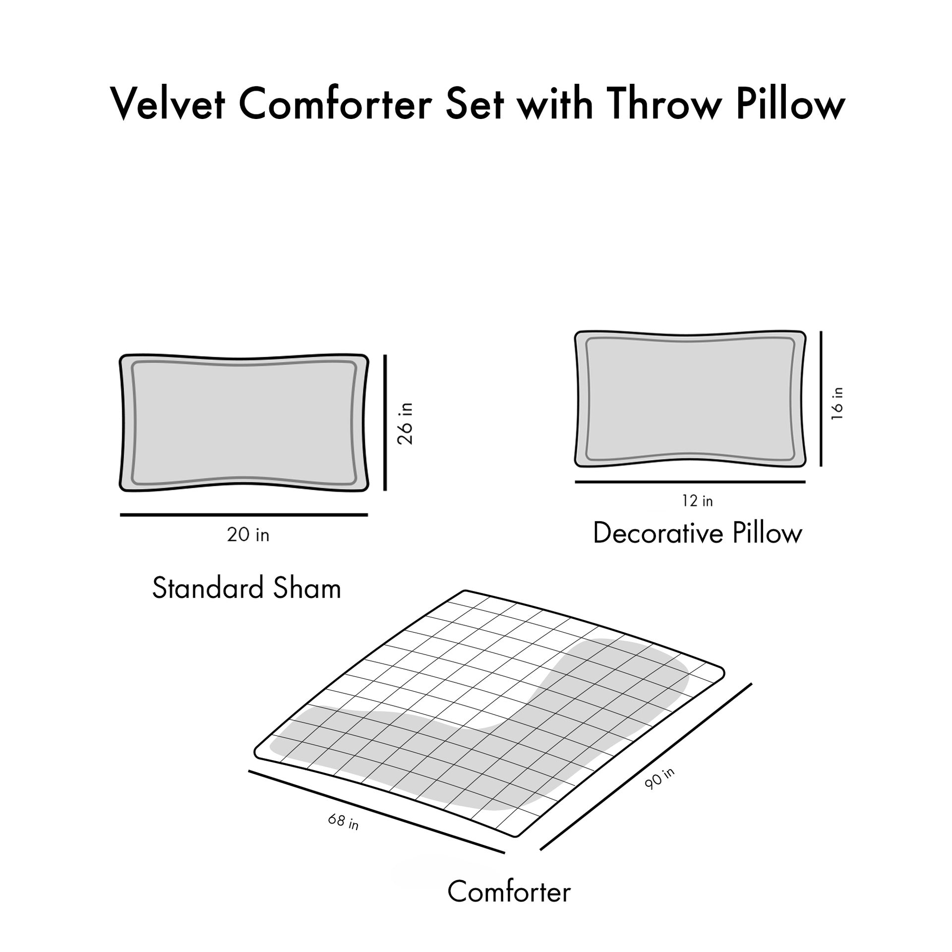 Twin/Twin XL Velvet Comforter Set with Throw Pillow