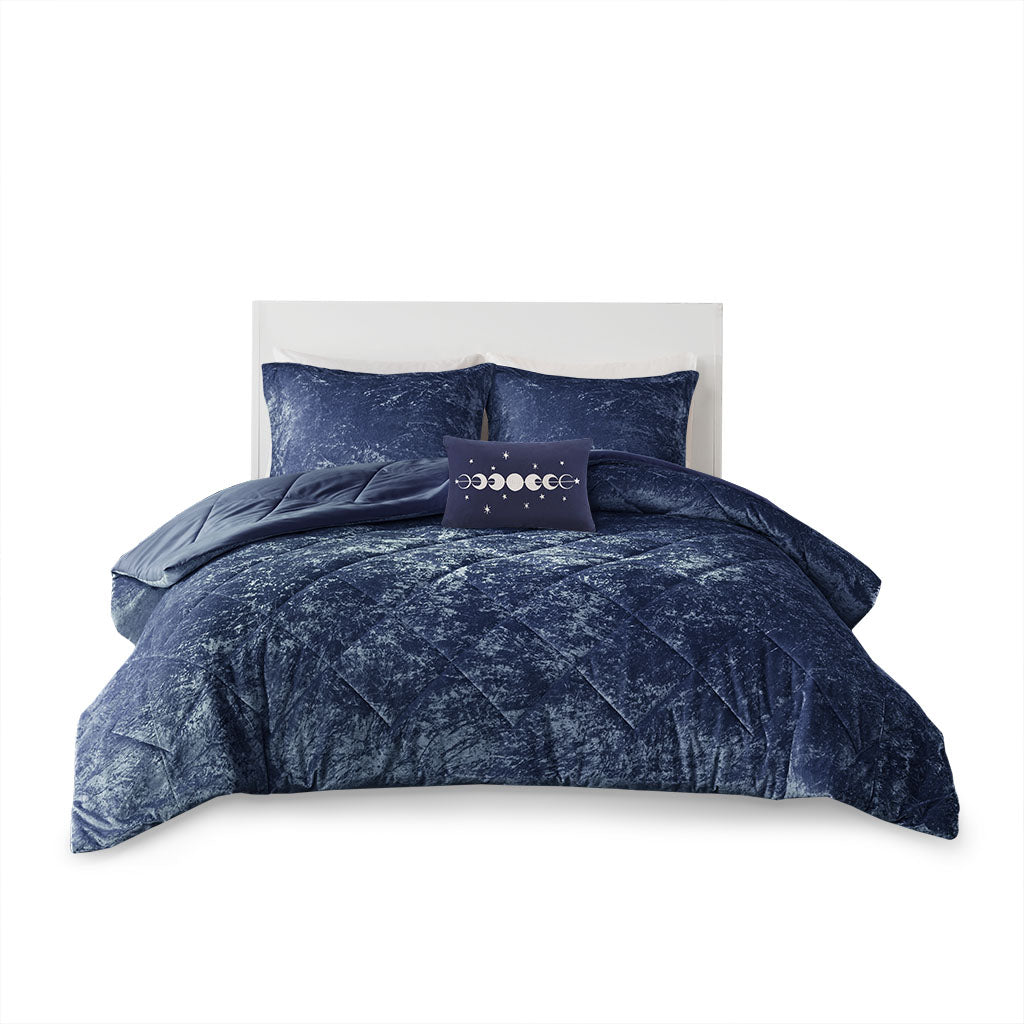 Twin/Twin XL Velvet Comforter Set with Throw Pillow