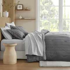 7-Piece Queen Woven Striped Comforter Set
