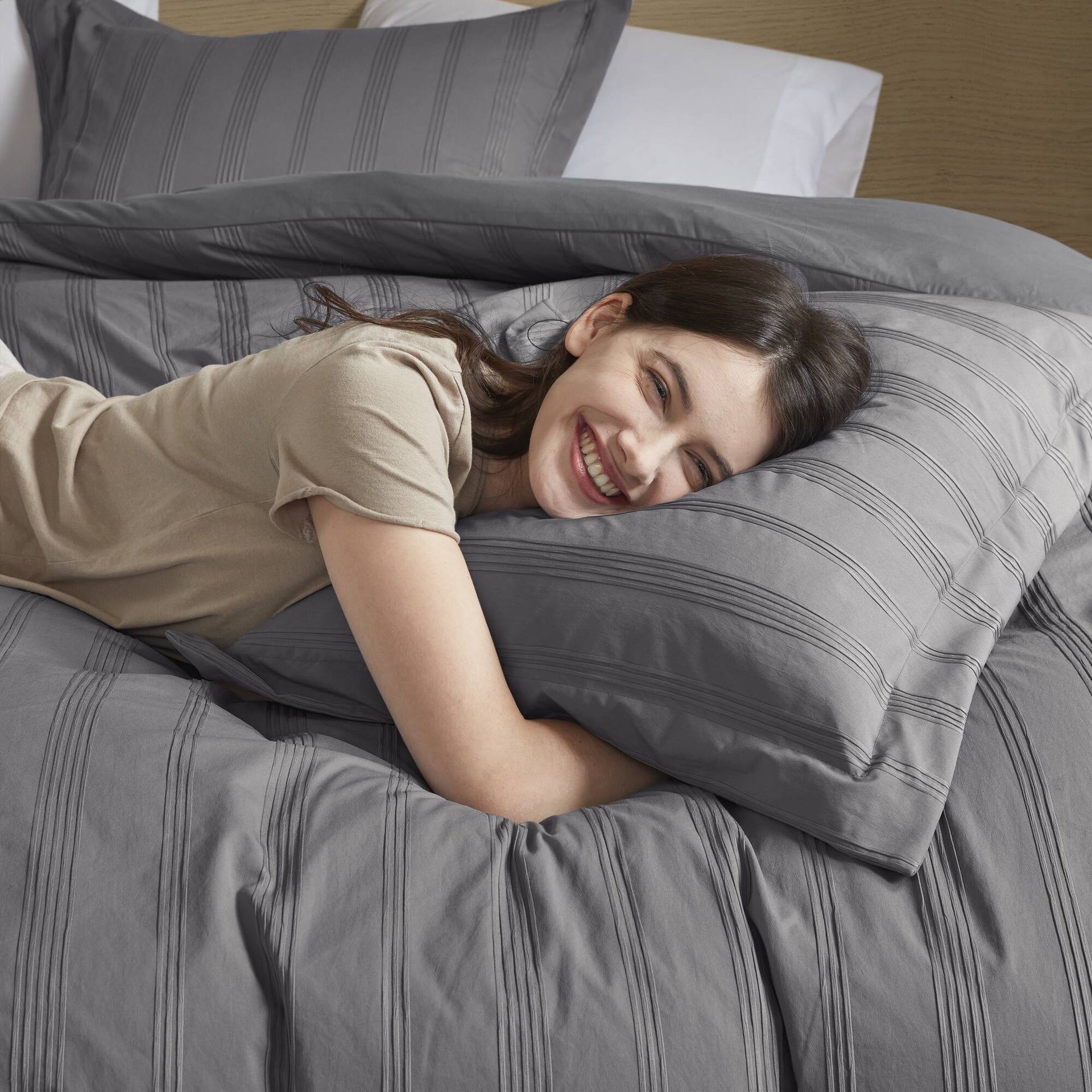 7-Piece Queen Woven Striped Comforter Set