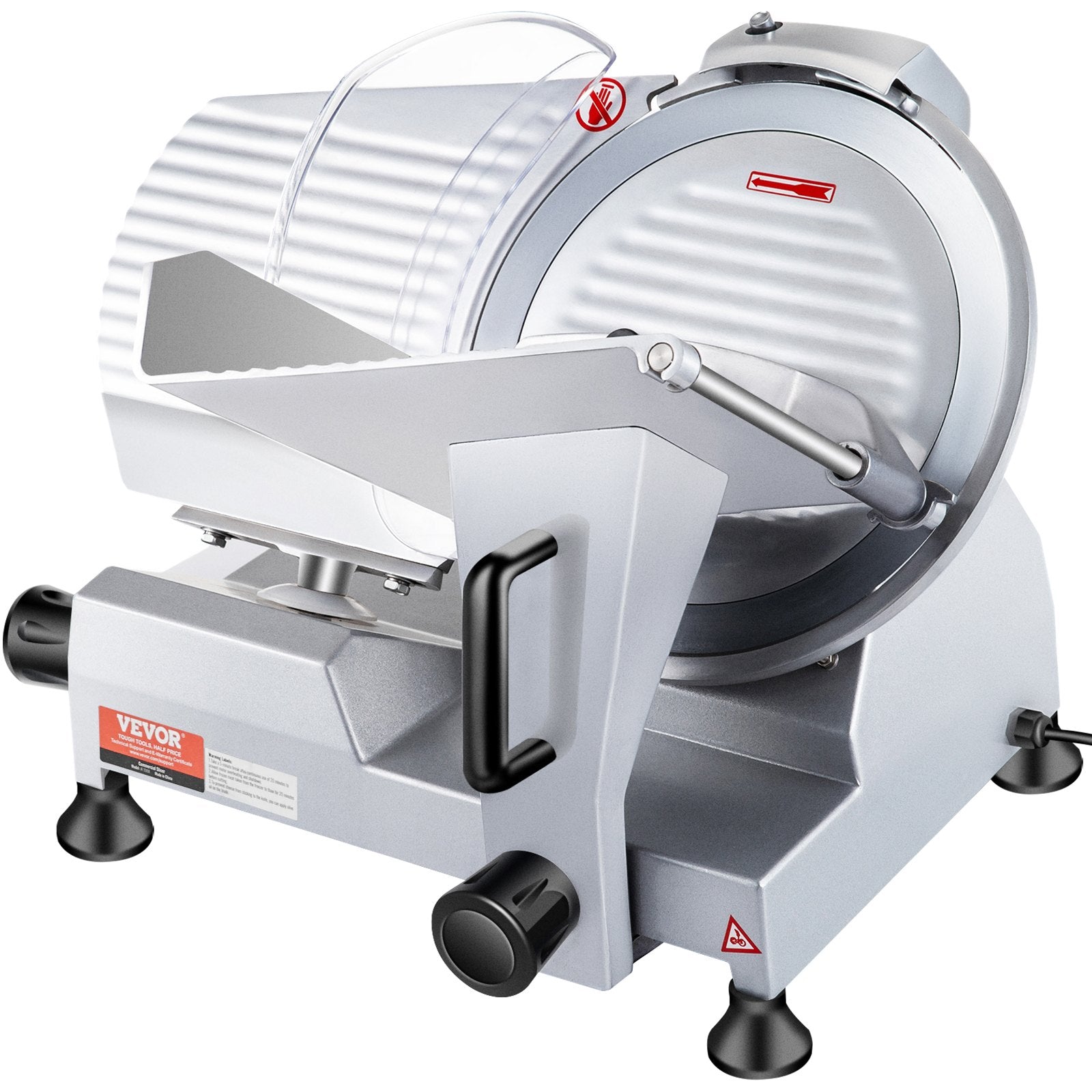 240W Commercial Meat Slicer, Electric Deli Food Slicer, 10" Carbon Steel Blade Electric Food Slicer, 350-400RPM Meat Slicer, 0 - 0.47 inch Thickness Adjustable for Commercial and Home Use