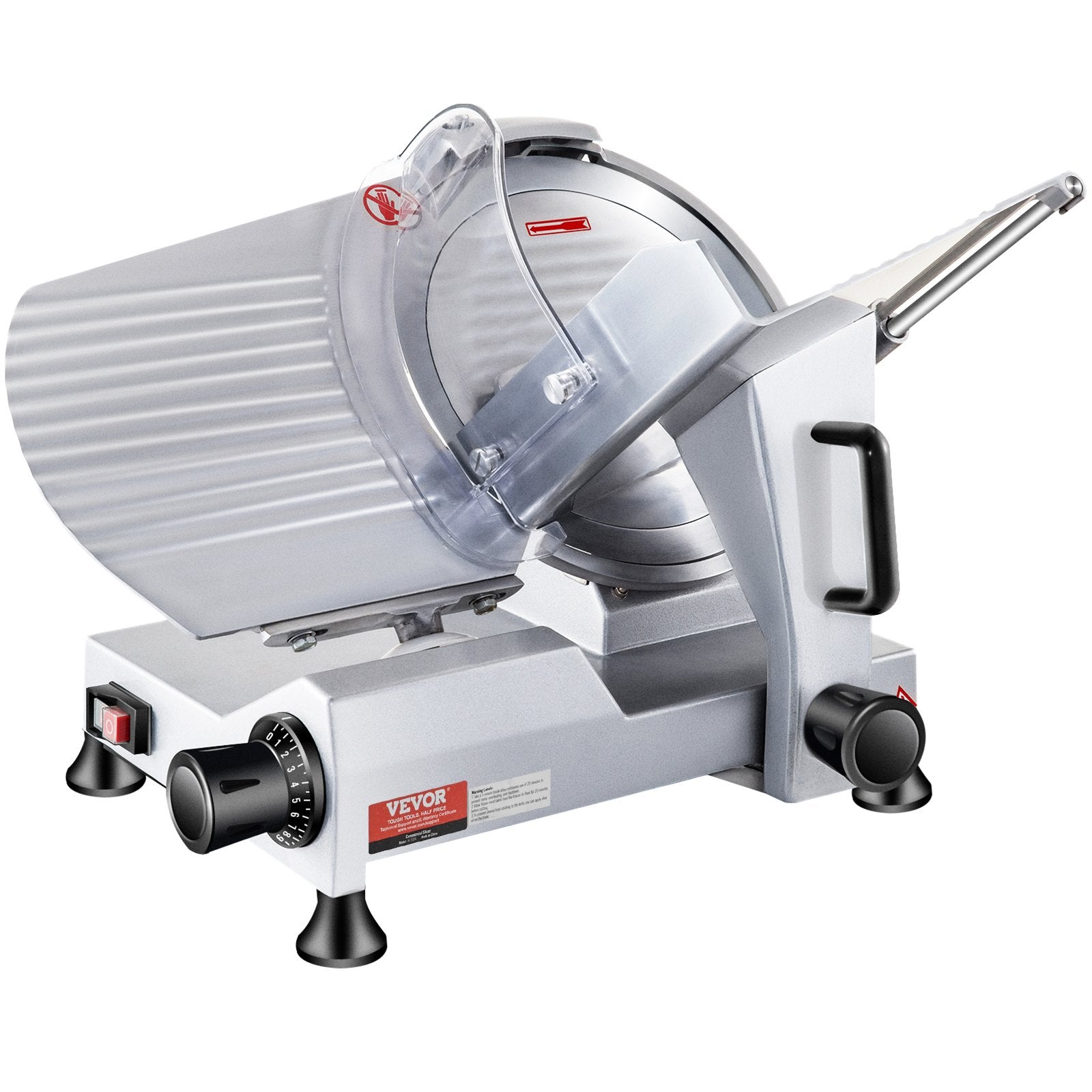 240W Commercial Meat Slicer, Electric Deli Food Slicer, 10" Carbon Steel Blade Electric Food Slicer, 350-400RPM Meat Slicer, 0 - 0.47 inch Thickness Adjustable for Commercial and Home Use