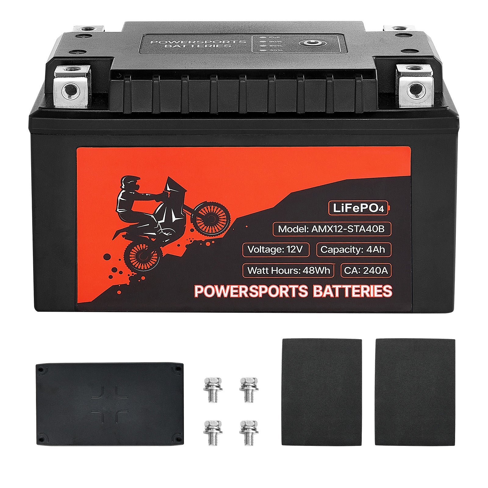 Motorcycle Battery 12V 4Ah YTX12-BS High Performance Powersports Battery