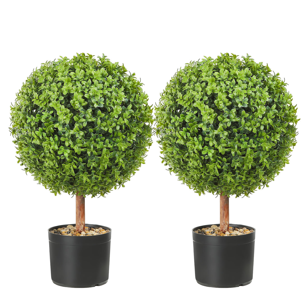 2x Artificial Boxwood Ball Ø40,6cm Garden Deco Boxwood in Flowerpot Ball Artificial Boxwood Ball Artificial Plant made of PE, Wood, PP incl. 4 pcs. Decorative butterflies and 10 pcs. Replacement