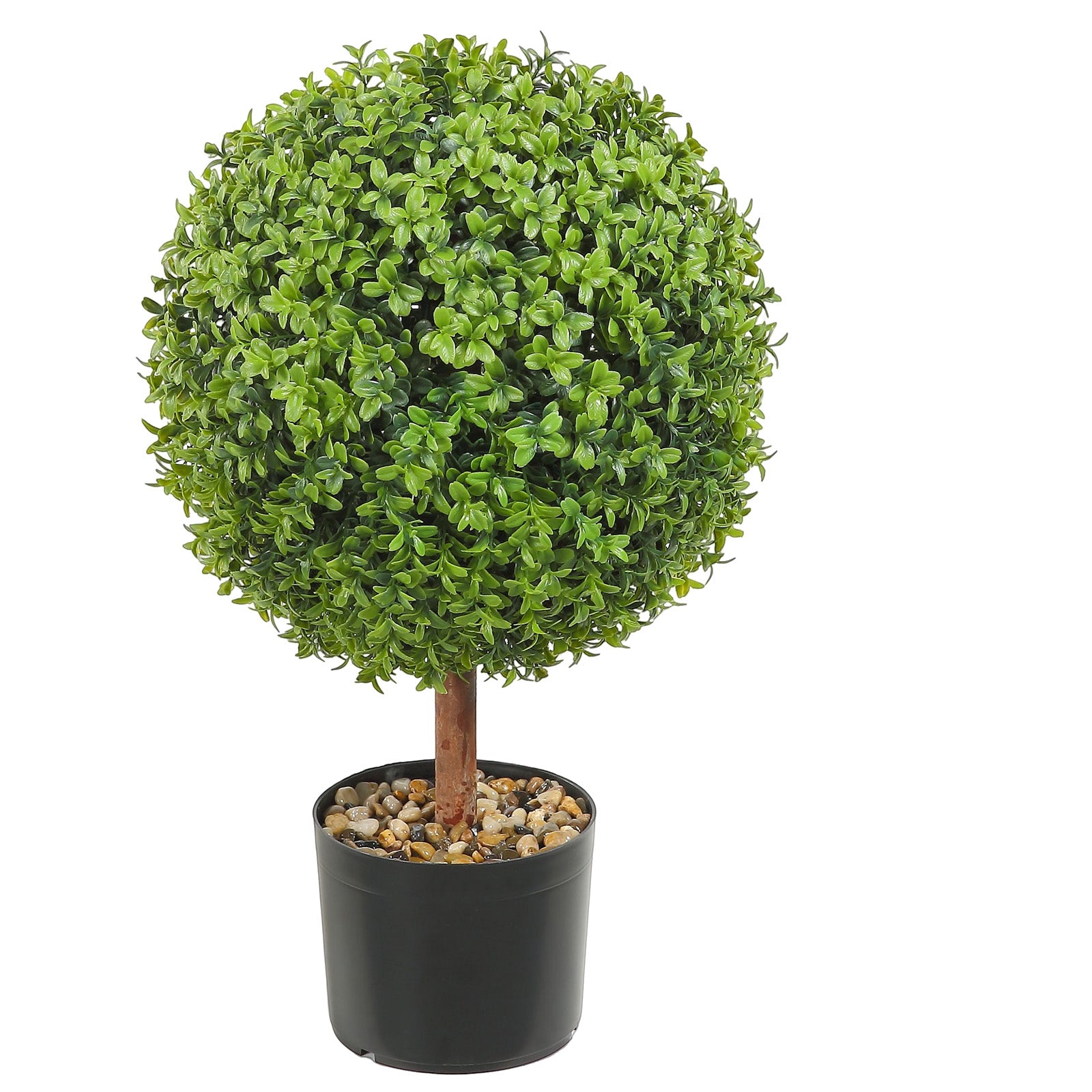 2x Artificial Boxwood Ball Ø40,6cm Garden Deco Boxwood in Flowerpot Ball Artificial Boxwood Ball Artificial Plant made of PE, Wood, PP incl. 4 pcs. Decorative butterflies and 10 pcs. Replacement
