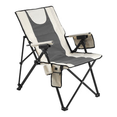 Heated Camping Chair, 3 Heat Settings, High Back Folding Camping Chair, Supports 260lbs, Full Padded Beach Chairs with Armrest & Cupholder, Portable Lawn Chairs for Outdoor Sports Travel