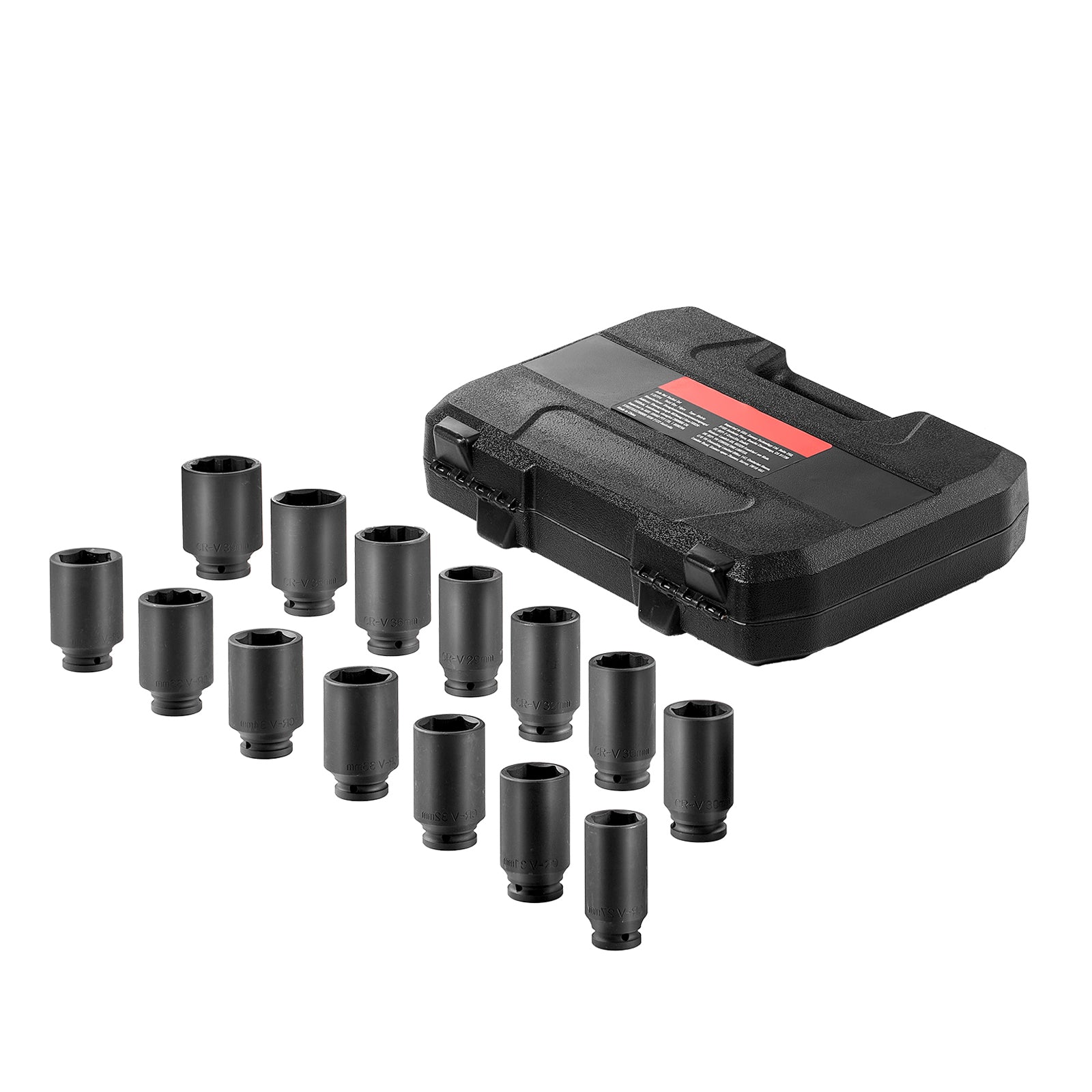 Axle Nut Impact Socket Set 1/2" Drive Deep 6+12-Point 14PCS Metric Socket