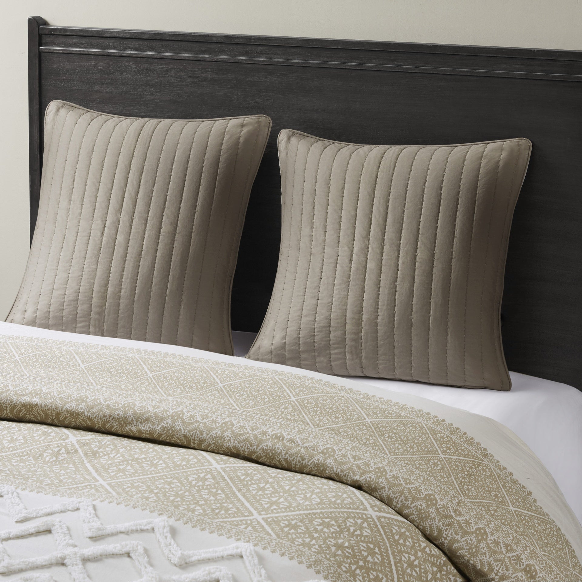 Cotton Quilted Euro Sham Taupe Euro Sham