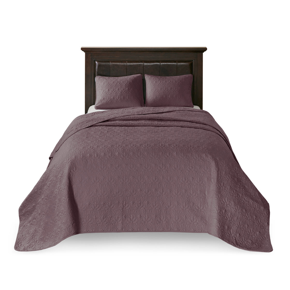 Reversible Bedspread Set Purple Queen