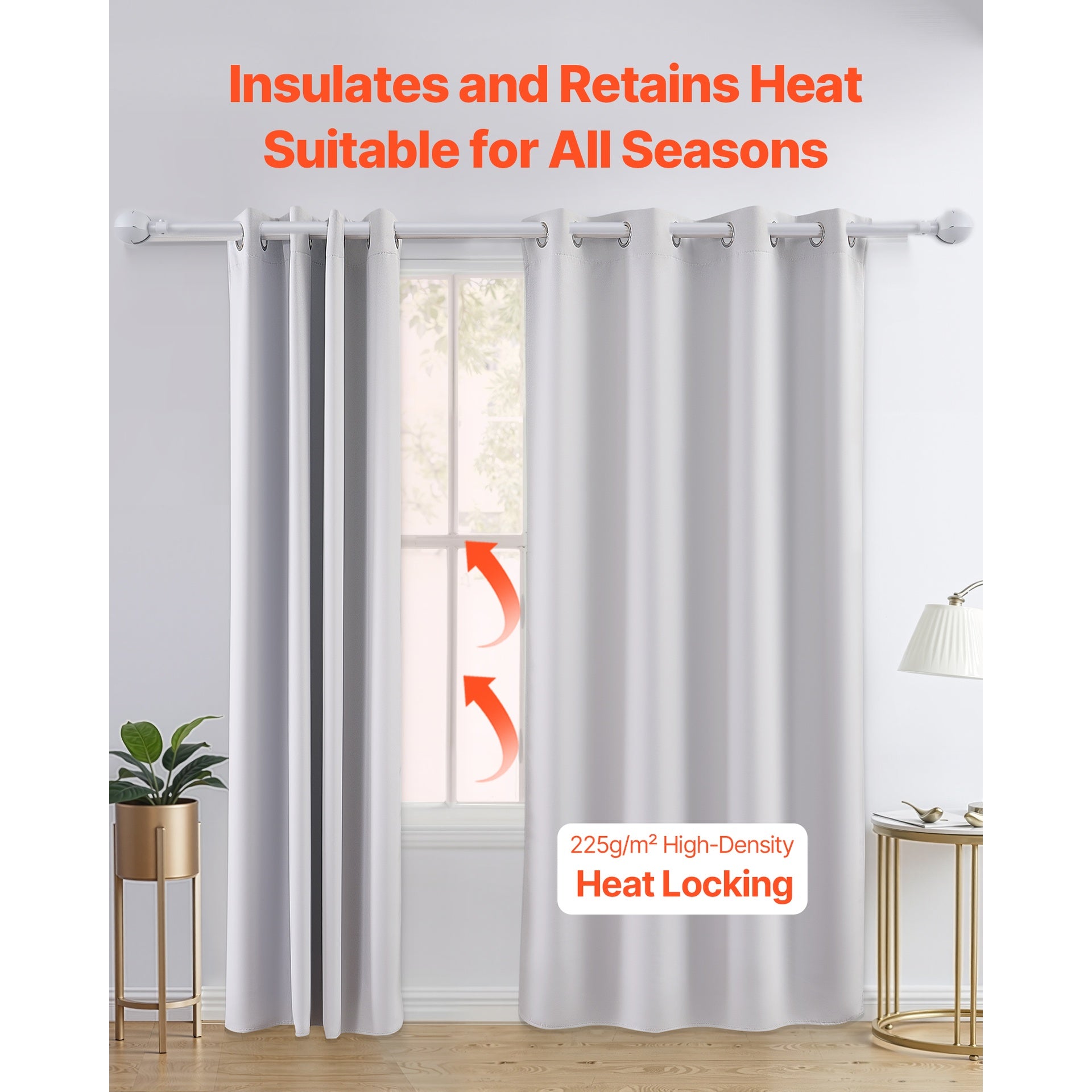 2 Set Blackout Curtain Grommet Window Panel Thermal Insulated Drapes 52x84 inch