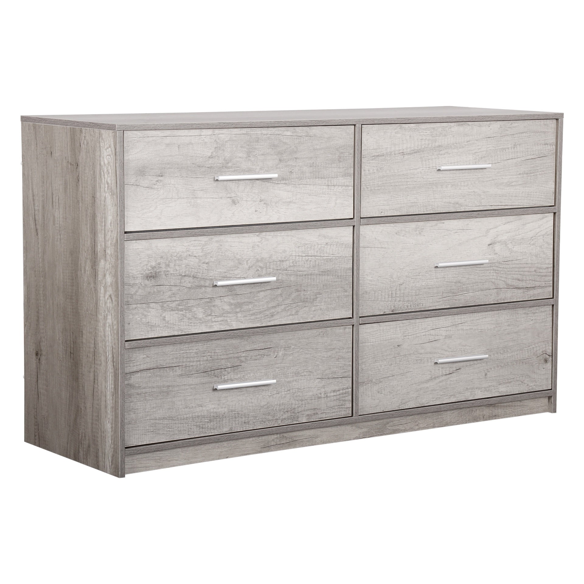 6-Drawer Dresser with Large Fabric Drawers, Grey