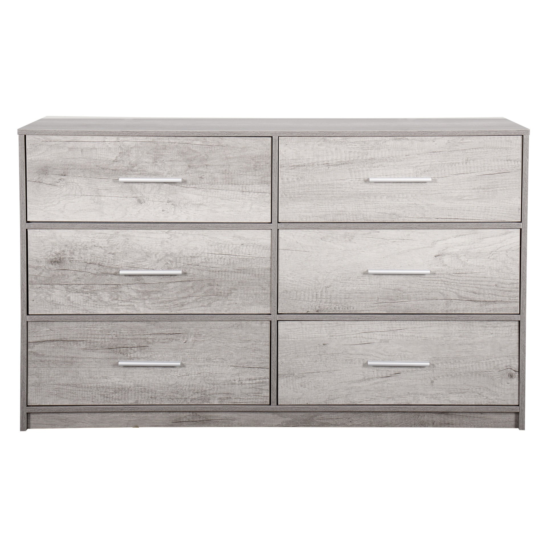 6-Drawer Dresser with Large Fabric Drawers, Grey