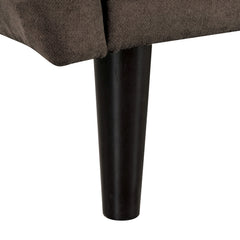 Futon Sofa Brown Color Converts into Bed Tufted Fabric Iron Leg Back Support 1pc Sofa Pocket Coil