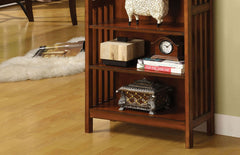 Transitional Media Shelf Five Convenient  Open Shelves, Oak