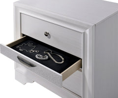 Contemporary White 1pc Nightstand Nickle round Knob Handles English Dovetails Hidden Drawer Bedside Table