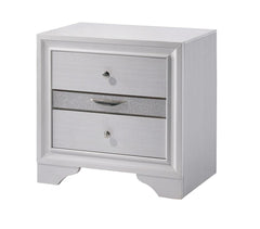 Contemporary White 1pc Nightstand Nickle round Knob Handles English Dovetails Hidden Drawer Bedside Table