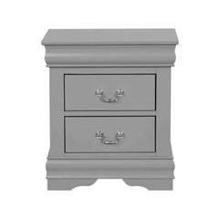 Gray Finish Nightstand 1pc Bracket Legs Dovetail Drawers Hanging Handles Transitional White Finish Bedroom Furniture