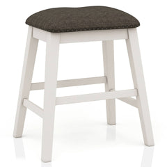 Set of 2pc Counter Height Stool Off White Dark Gray Finish Transitional Style Padded Fabric Seat Padded Fabric Contoured Seat