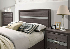 Contemporary Gray Color Panel Headboard 1pc King Size Bed w Drawers Beautiful Bedroom Furniture