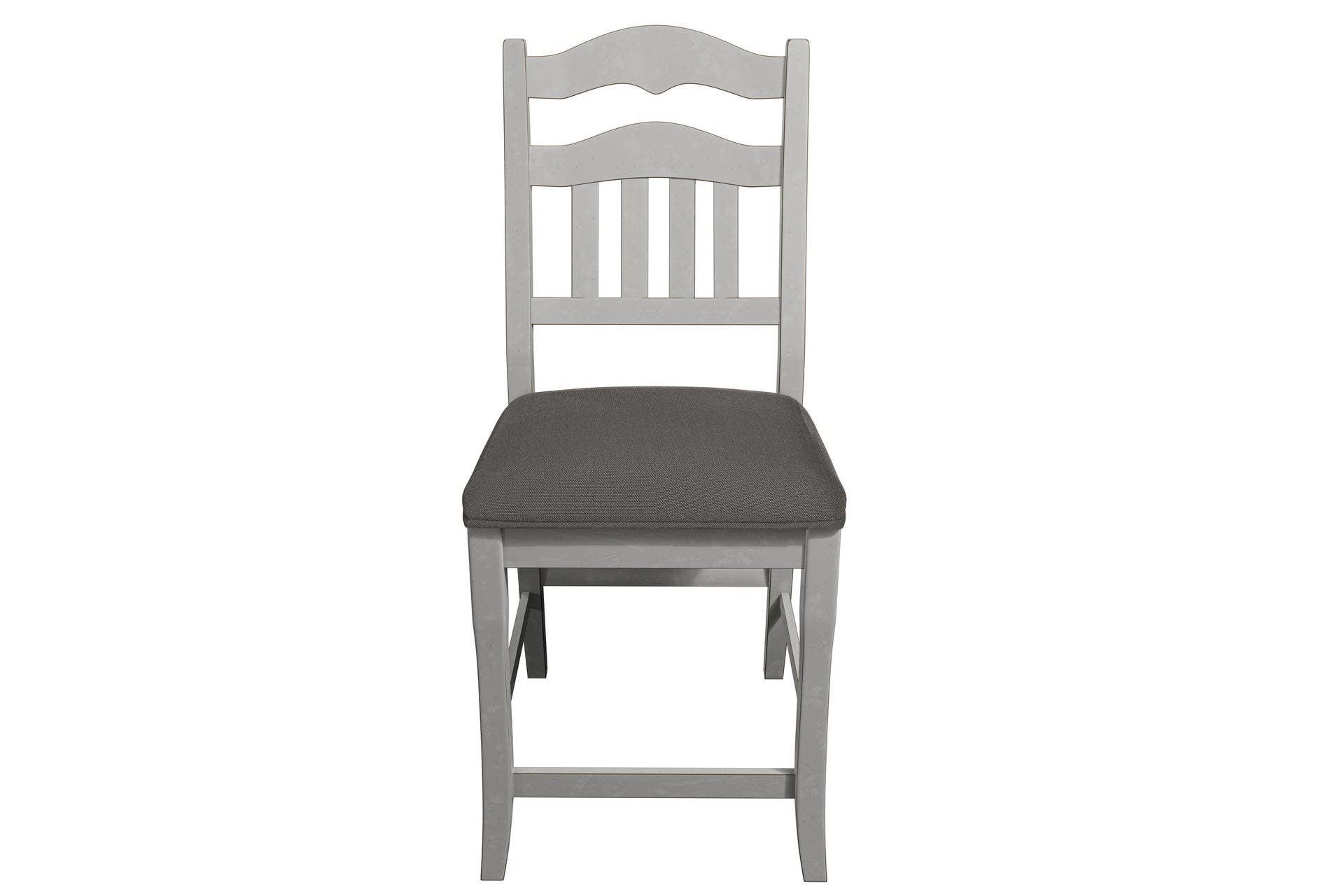 Contemporary Antique White Counter Height Chairs Upholstered Cushion Seat Ladder Back 2pc Dining High Chairs Kitchen Dining Room