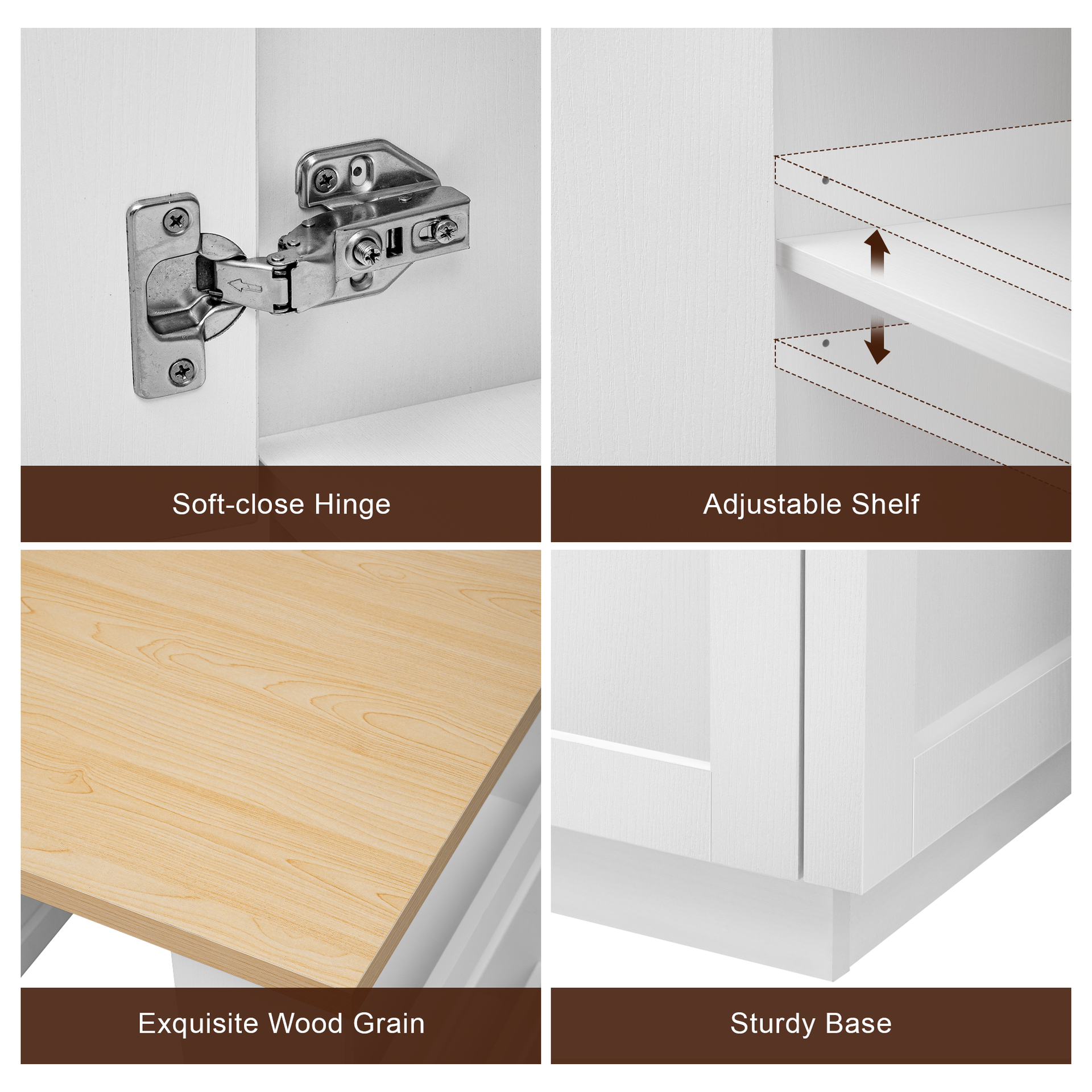 K&K 82.7 inch Kitchen Island with Extendable Dining Table for 4-6 Person,Two-tone Kitchen Table with Double-sized Storage, Power Outlet, Kitchen island with Storage 2 Drawers 2 Side Open Shelves,White