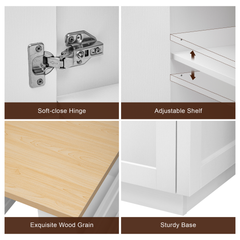 K&K 82.7 inch Kitchen Island with Extendable Dining Table for 4-6 Person,Two-tone Kitchen Table with Double-sized Storage, Power Outlet, Kitchen island with Storage 2 Drawers 2 Side Open Shelves,White