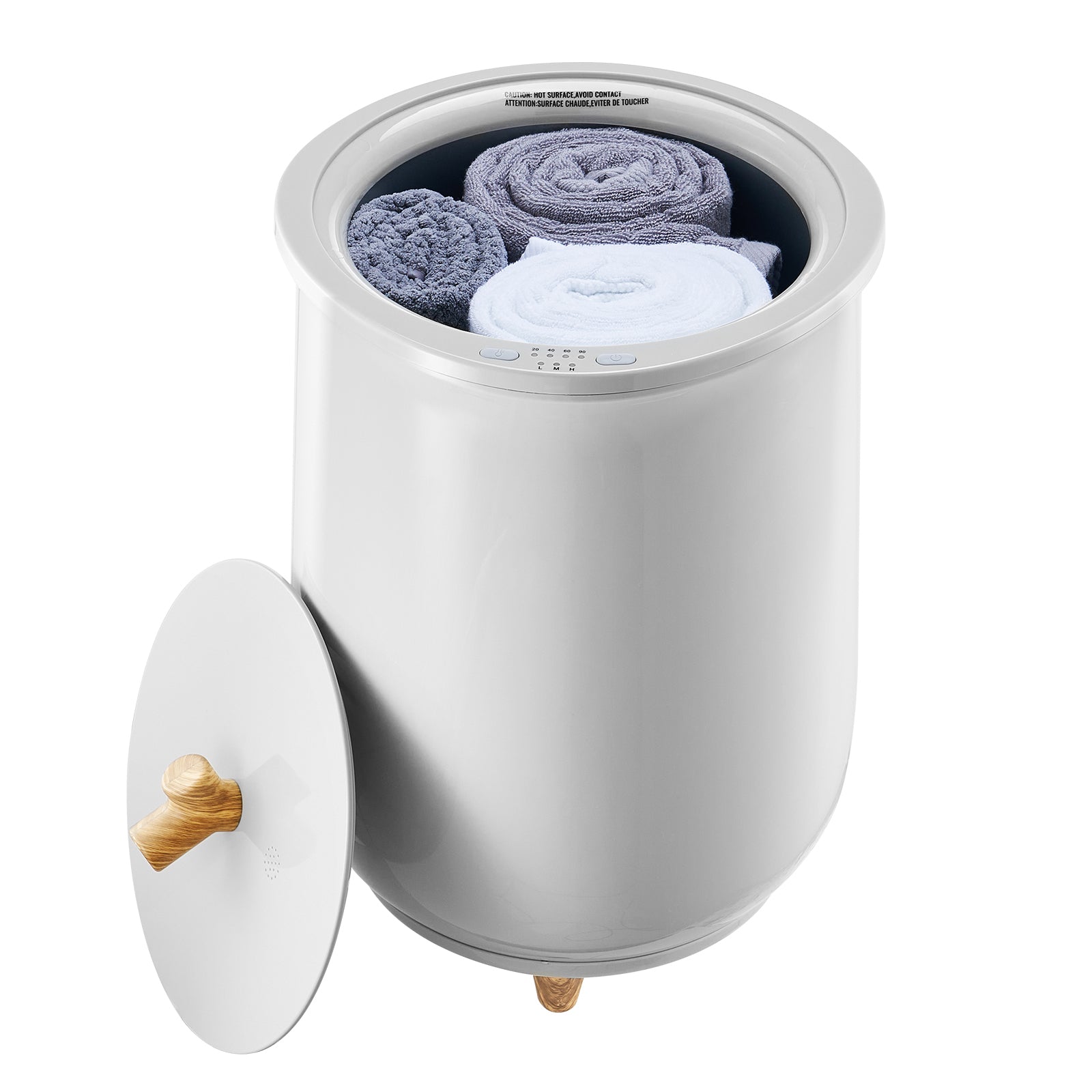 Towel Warmer Bucket, 20L Large Towel Warmer for Bathroom, Auto Shut Off Towel Heater Fits up to Two 40"x70" Oversized Towels, Bathrobes, Blankets, 4-Level Timer Towel Warmer Ideal for Spa, Gray
