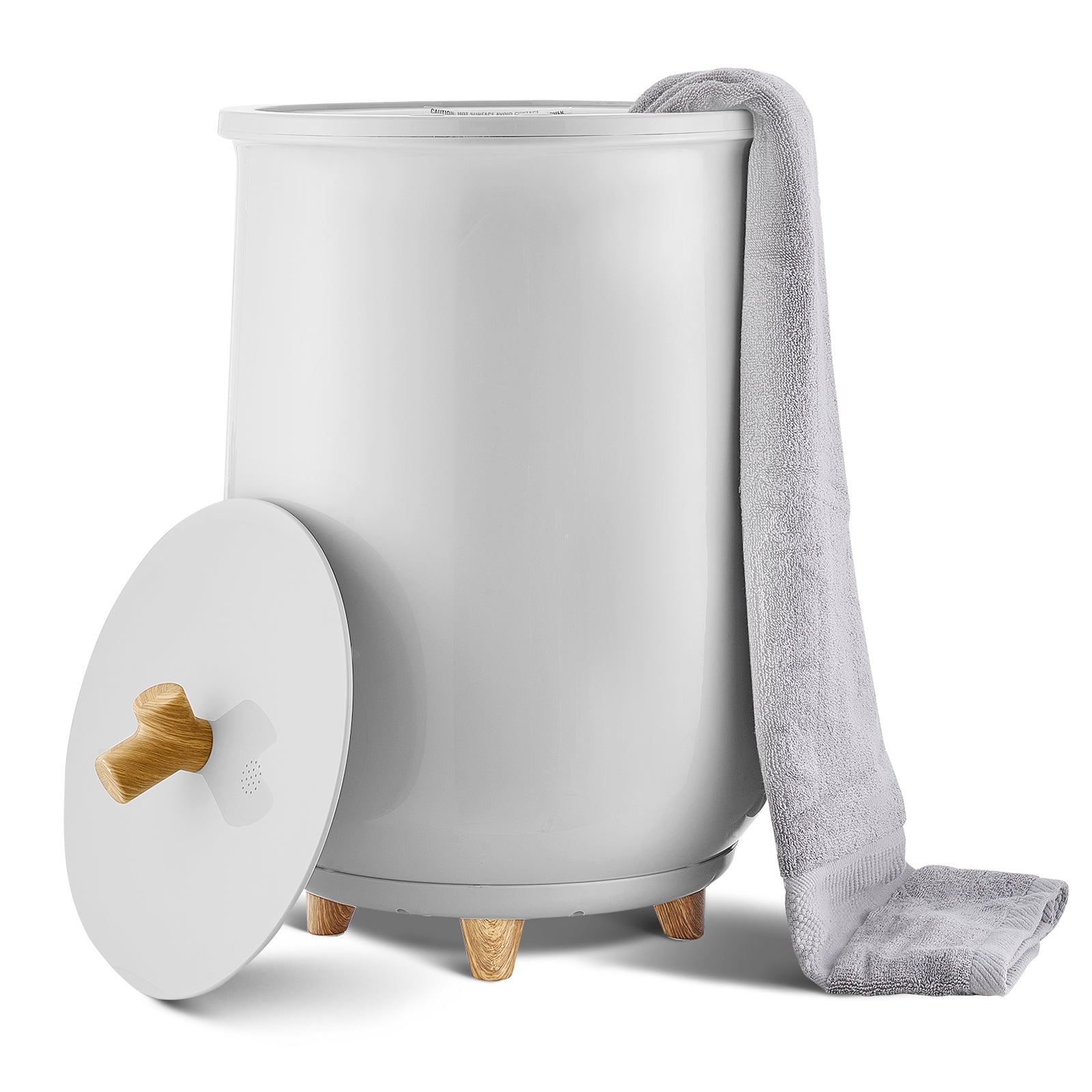 Towel Warmer Bucket, 20L Large Towel Warmer for Bathroom, Auto Shut Off Towel Heater Fits up to Two 40"x70" Oversized Towels, Bathrobes, Blankets, 4-Level Timer Towel Warmer Ideal for Spa, Gray