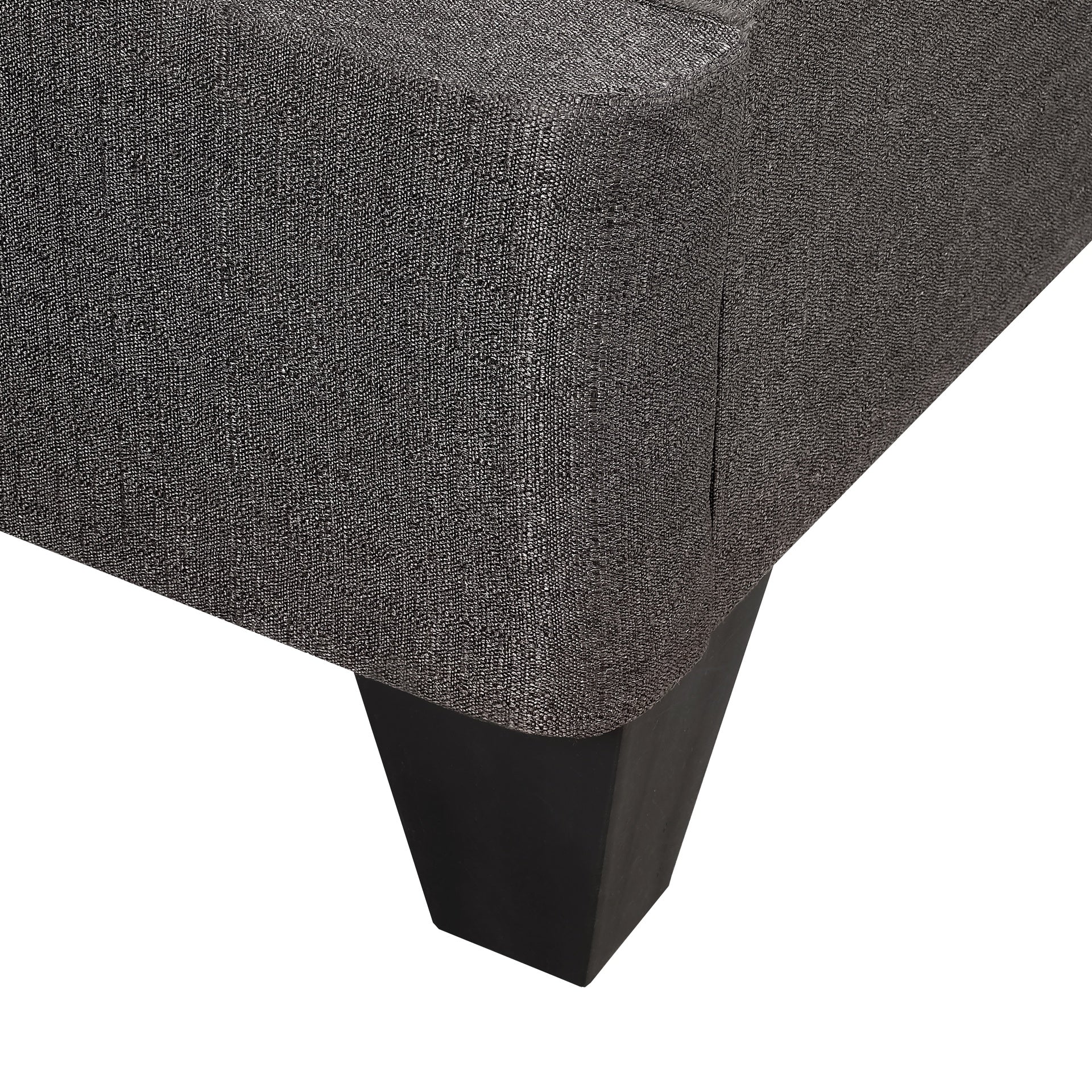 Queen Size Platform Bed Base, Upholstered Mattress Foundation Bed Frame, Dark Grey