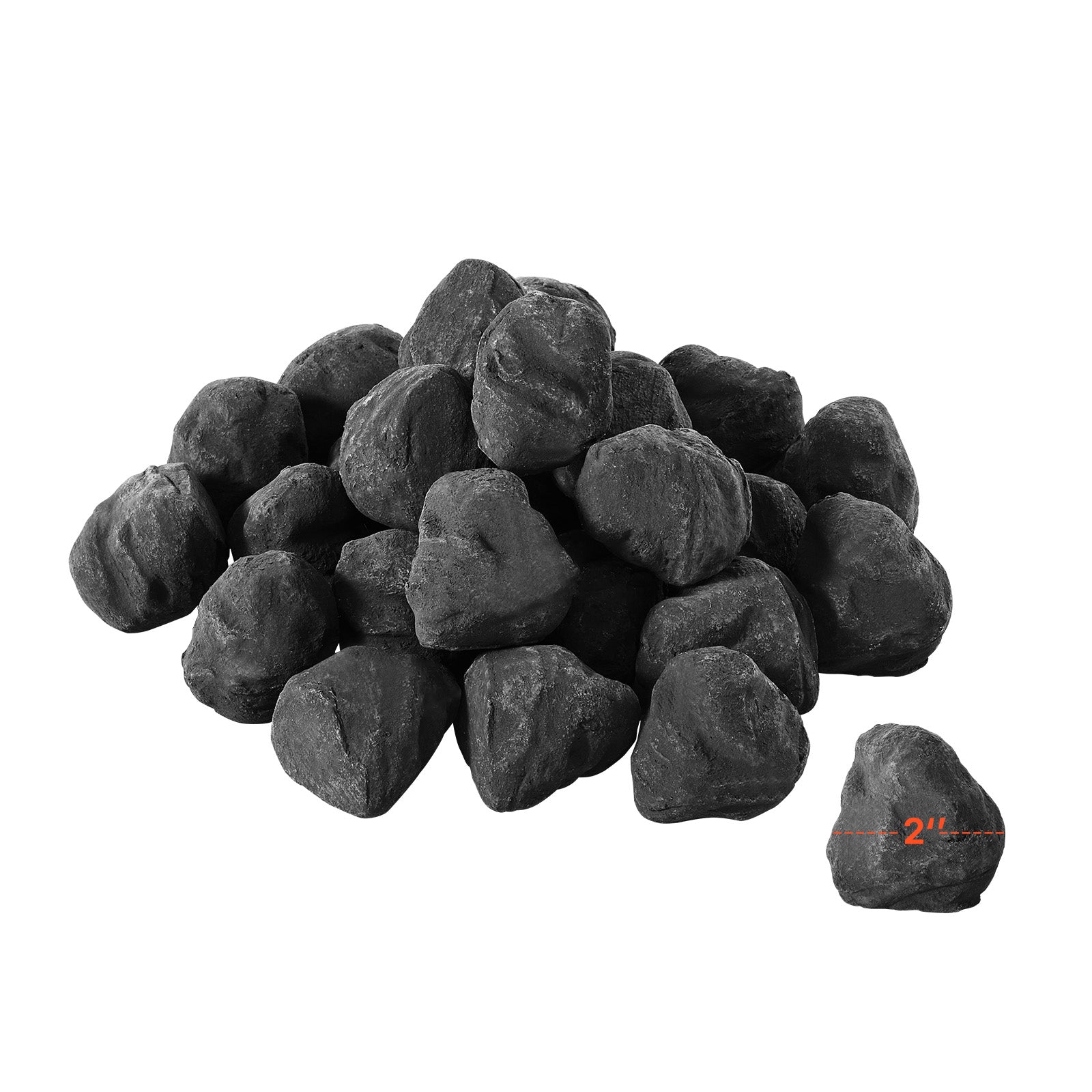 1.2-2.0 Inch 25 Pcs Lava Rocks Fire Stones Reusable Fire Pit Stones