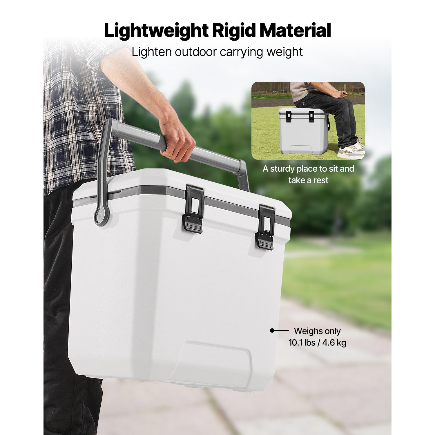 Portable Cooler 38 QT Insulated Hard Cooler 54 Can Capacity with Cup Holder