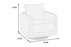 Gorgeous Walnut Color Leather Like Fabric 1pc Swivel Accent Chair Upholstered Living Room Chair Wooden Base