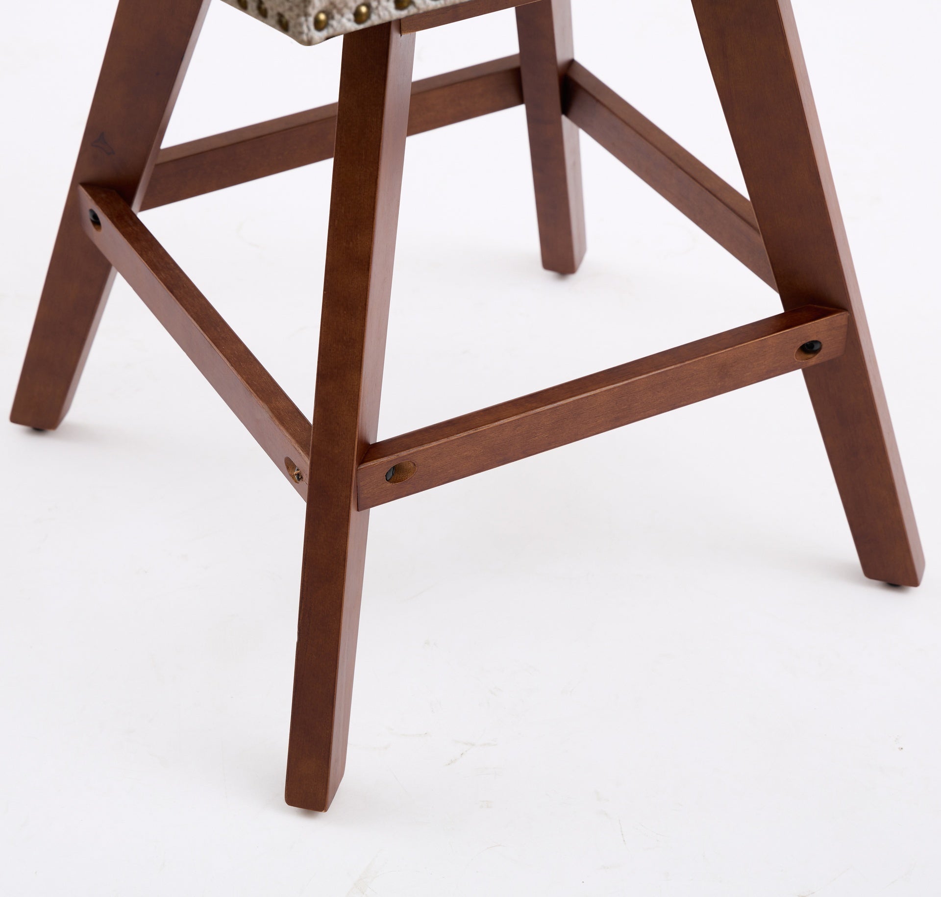 Counter Height Swivel Barstools, 26'' H Seat Height Upholstered Bar Stools Set of 2, Fabric in Ivory