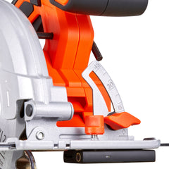Cordless Circular Saw, 6-1/2 inch Blade, 4700 RPM Speed, 0-45 Degree Bevel Capability, Brushless Motor, LED Light, Electric Circular Saw Kit with Battery and Charger Included, for Wood Cutting