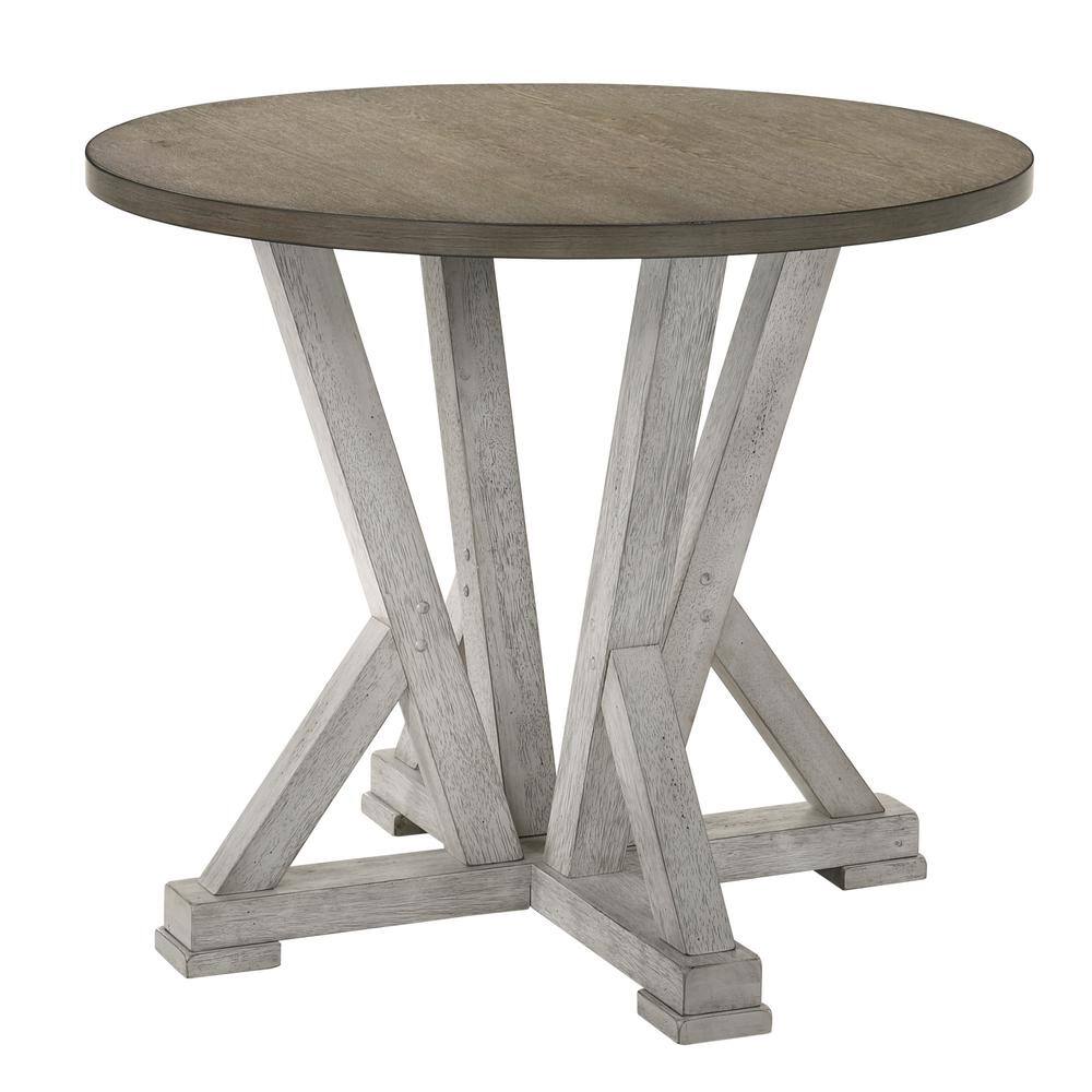 Counter Height Dining 5pc Set Antique White Rustic Style Table Two-Tone Design 4x Chairs Dining Room Furniture