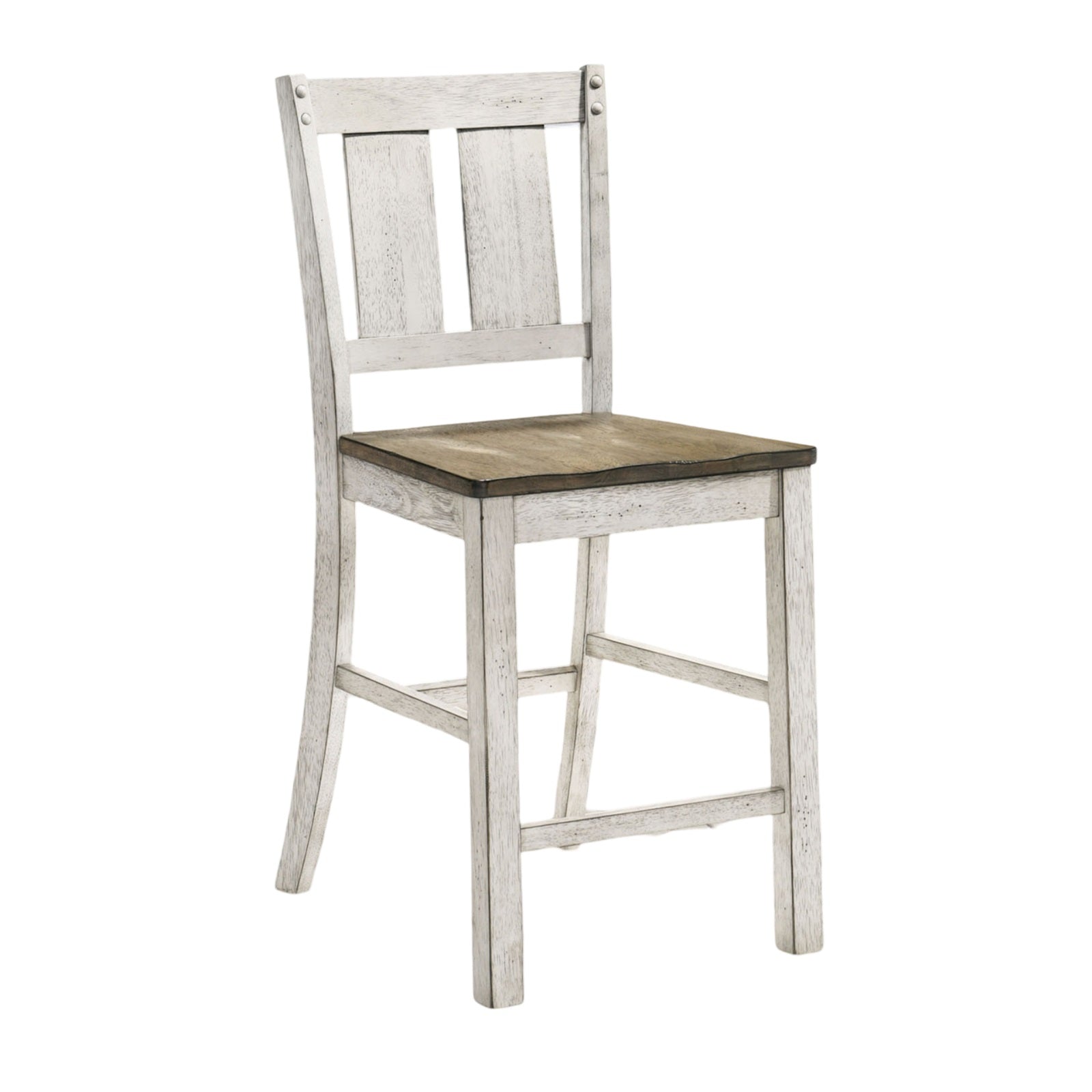 Counter Height Dining 5pc Set Antique White Rustic Style Table Two-Tone Design 4x Chairs Dining Room Furniture