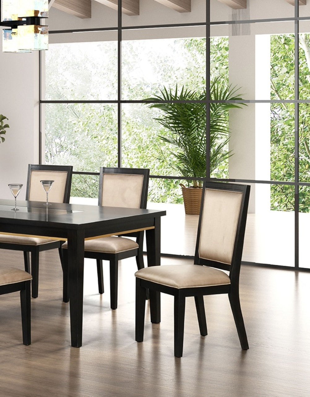 Contemporary Espresso Set of 2pc Dining Side Chairs Kitchen Dining Room Furniture