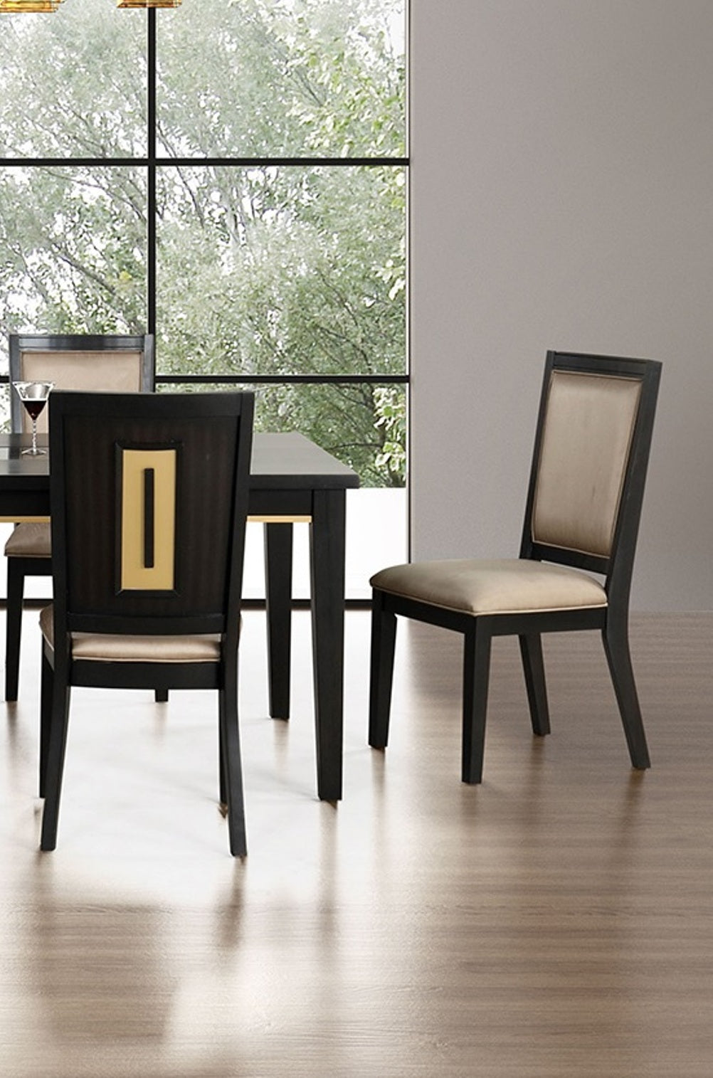 Contemporary Espresso Set of 2pc Dining Side Chairs Kitchen Dining Room Furniture
