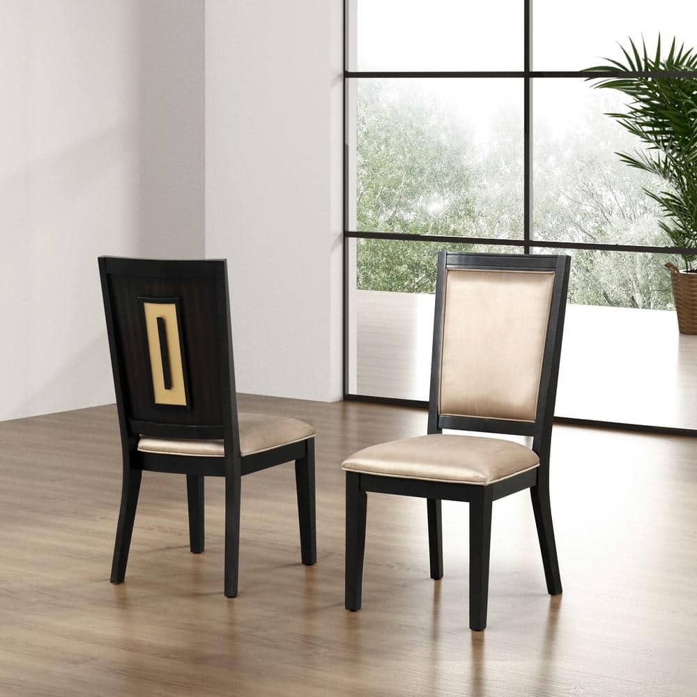 Contemporary Espresso Set of 2pc Dining Side Chairs Kitchen Dining Room Furniture