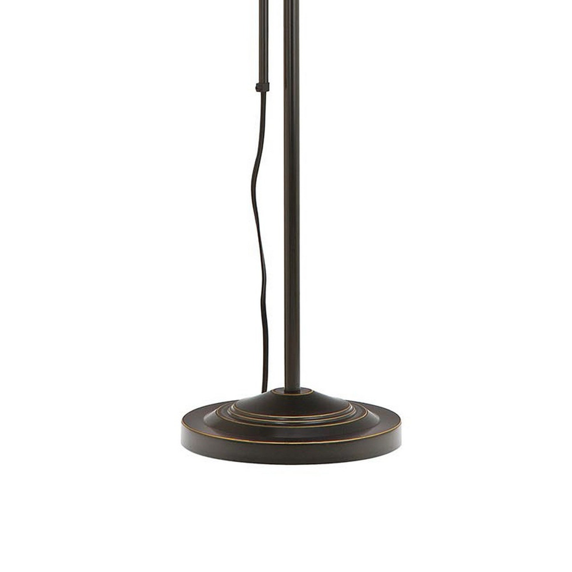 Metal Rectangular Floor Lamp with Adjustable Pole, Dark Bronze