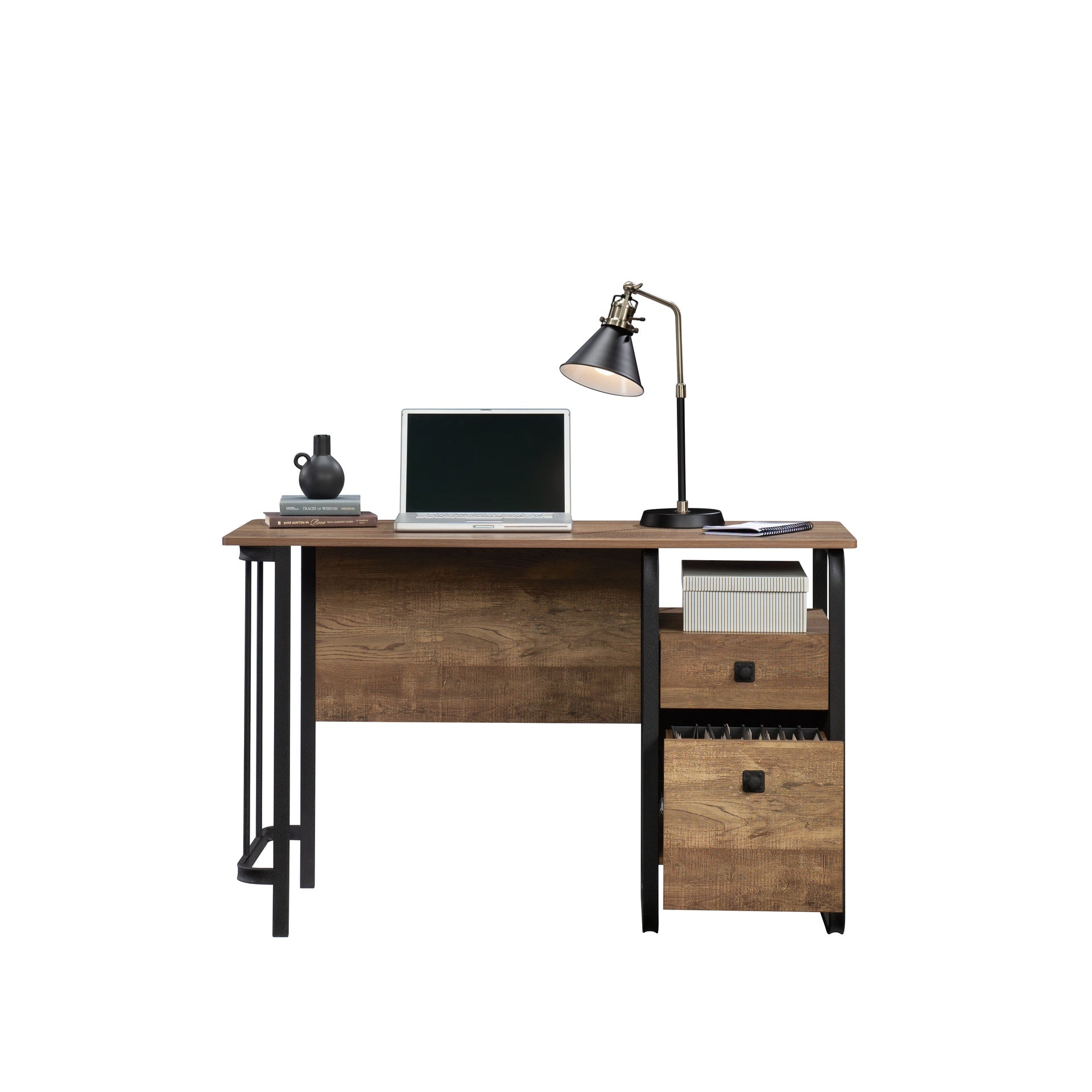 Desk with Organized Storage, Oak finish